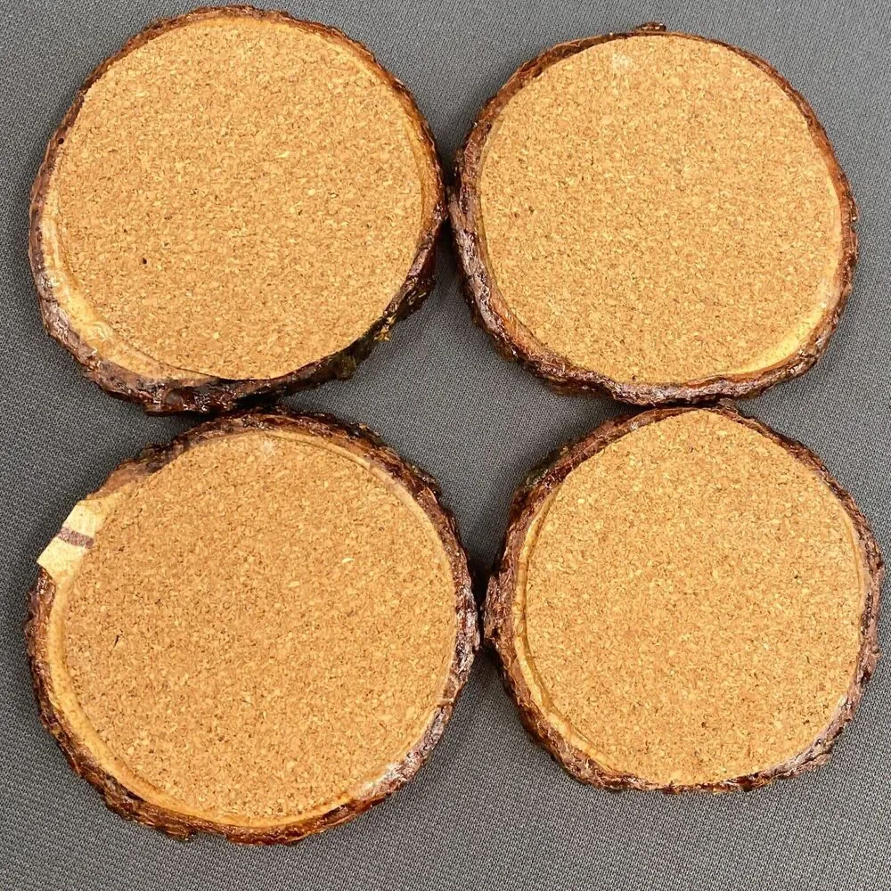 VTG Wood Slice Coaster Set Horse Burned Rustic Cabin Decor Log Round Set 4 Ranch